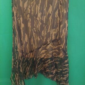 Leopard Print Ruched Tendril Mini Skirt